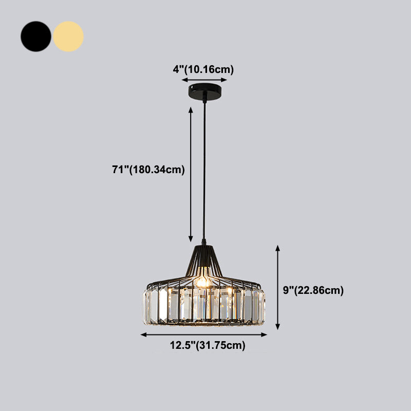Modern Style Hanging Light Simple Crystal Pendant Lighting Fixture for Sitting Room