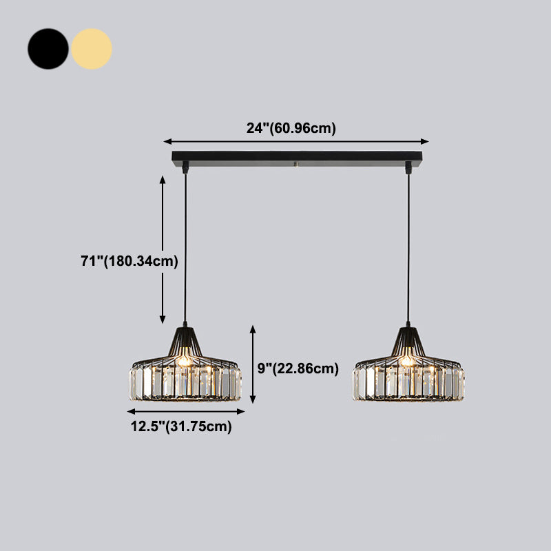 Modern Style Hanging Light Simple Crystal Pendant Lighting Fixture for Sitting Room
