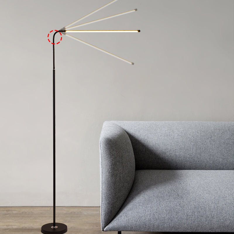 Lámpara de mancha de forma lineal moderna lámpara de mapas de 1 luces en negro