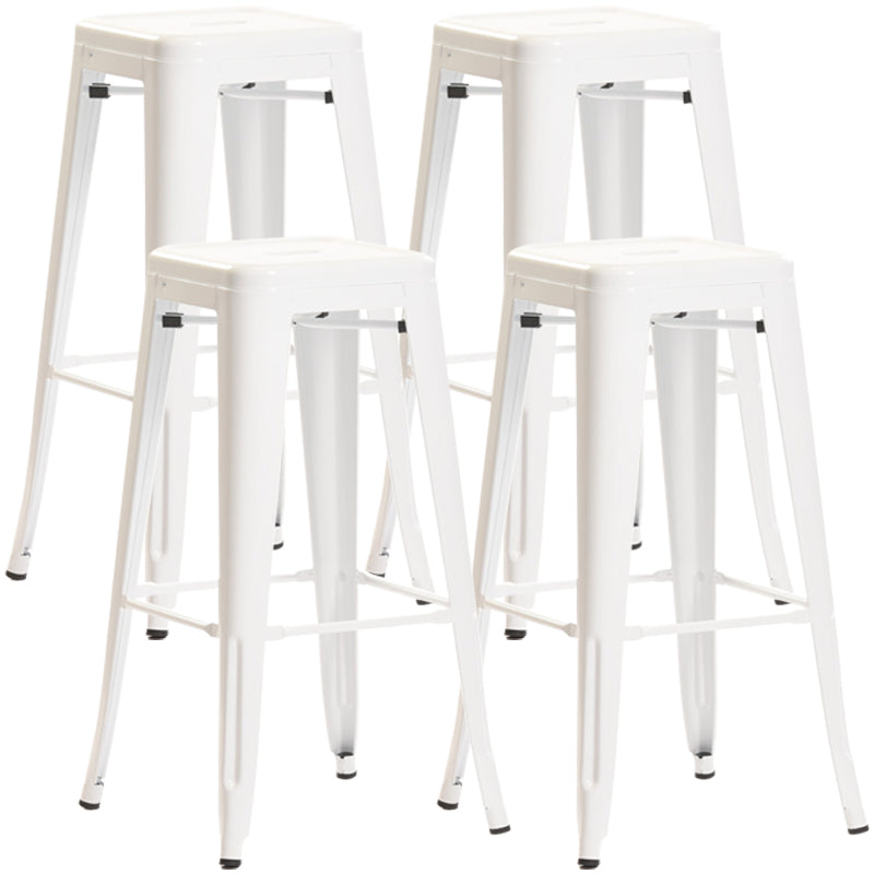 Industrial Style Metal Bar-stool Square Iron Seat Counter Stool for Kitchen Bar