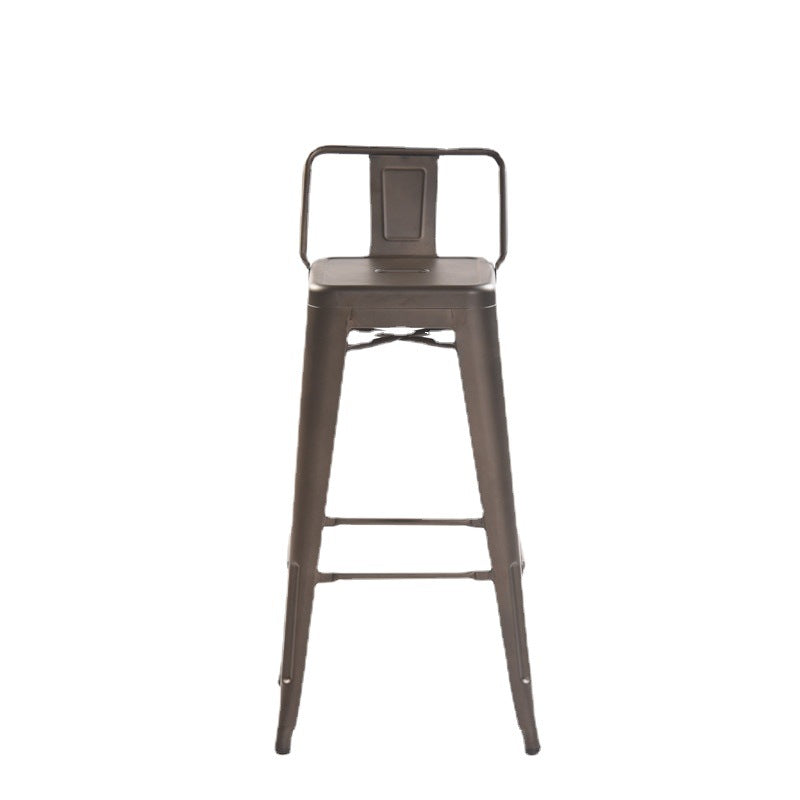 Industrial Style Metal Bar-stool Square Iron Seat Counter Stool for Kitchen Bar