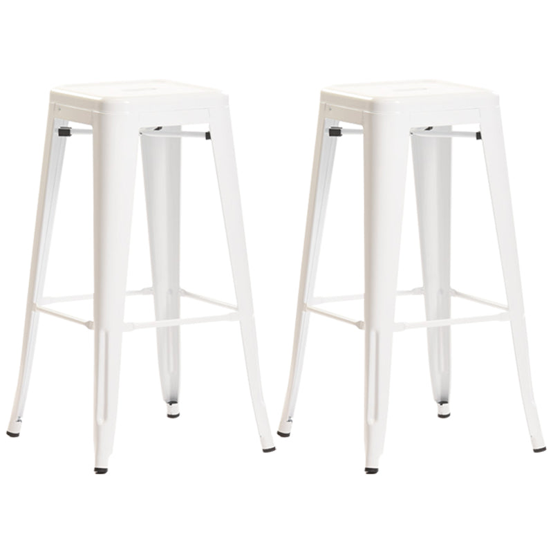 Industrial Style Metal Bar-stool Square Iron Seat Counter Stool for Kitchen Bar