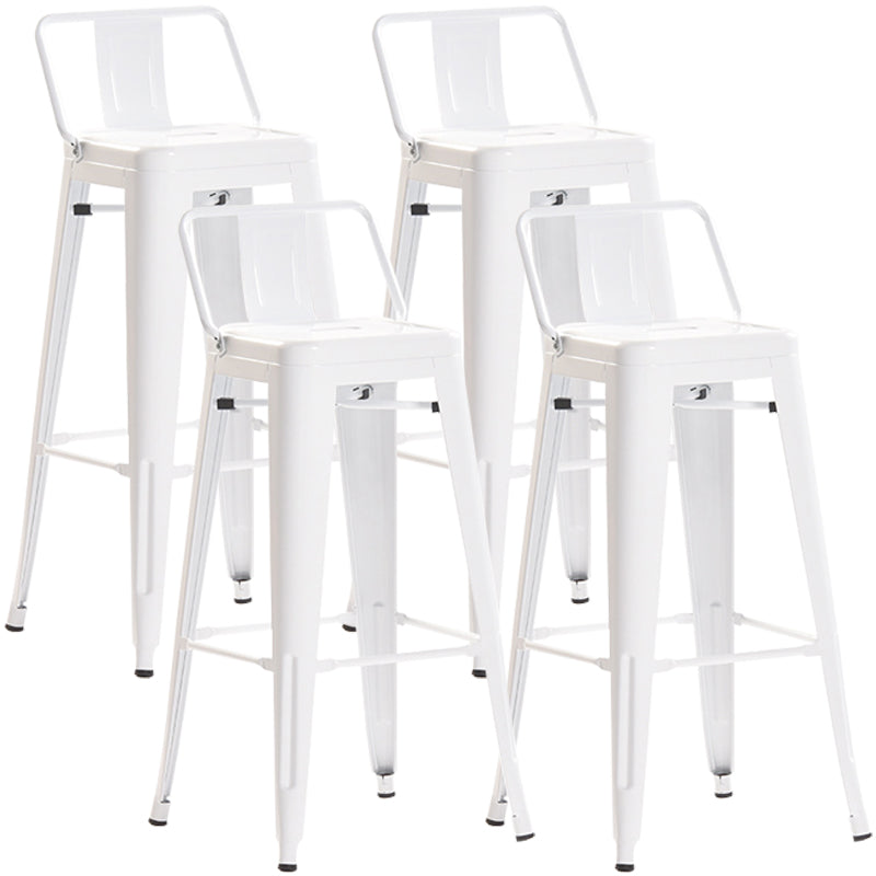 Industrial Style Metal Bar-stool Square Iron Seat Counter Stool for Kitchen Bar