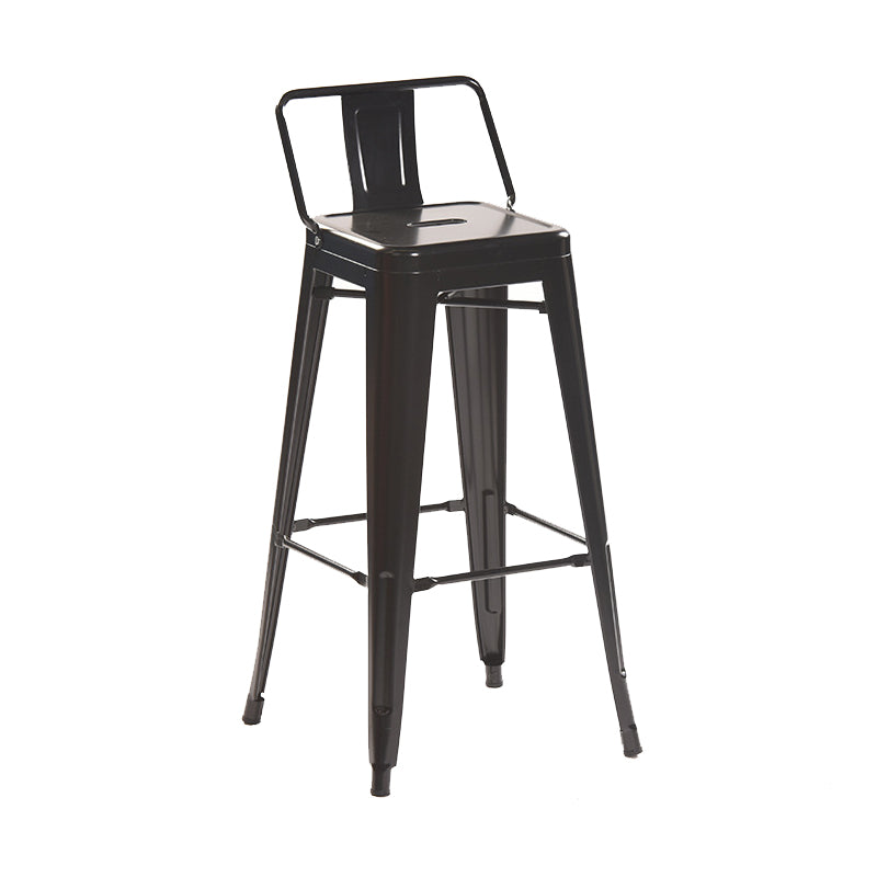 Industrial Style Metal Bar-stool Square Iron Seat Counter Stool for Kitchen Bar