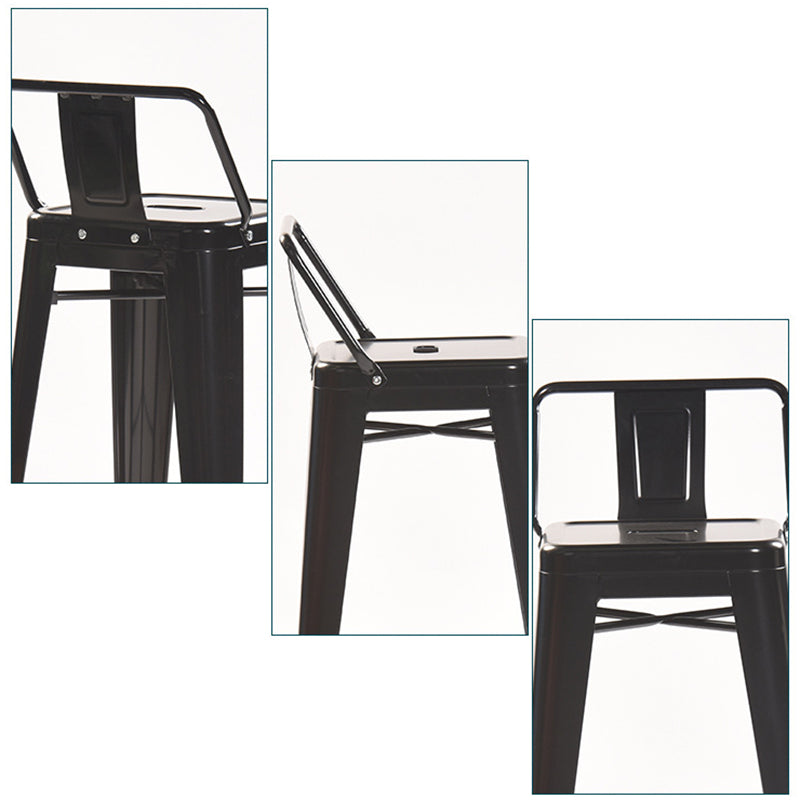 Industrial Style Metal Bar-stool Square Iron Seat Counter Stool for Kitchen Bar