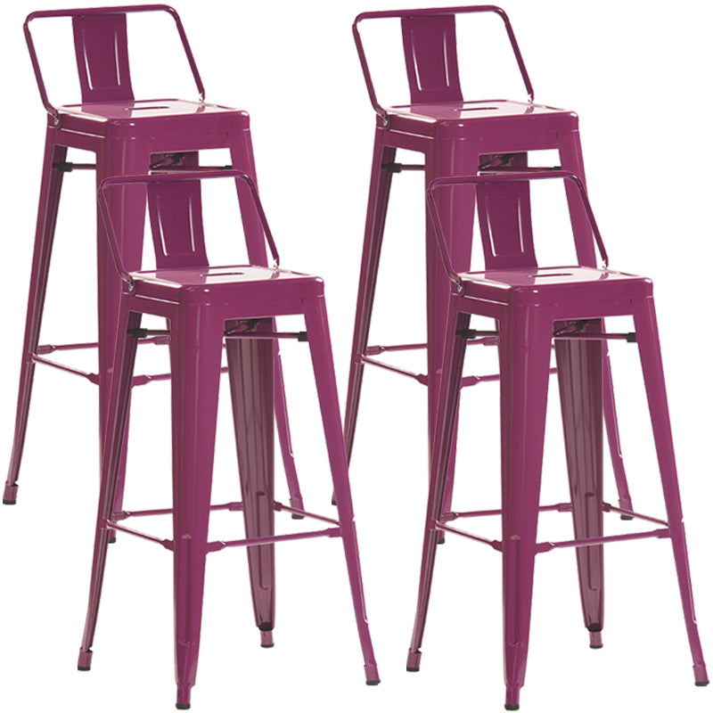 Industrial Style Metal Bar-stool Square Iron Seat Counter Stool for Kitchen Bar