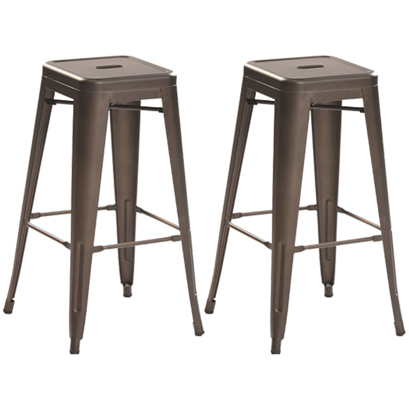 Industrial Style Metal Bar-stool Square Iron Seat Counter Stool for Kitchen Bar
