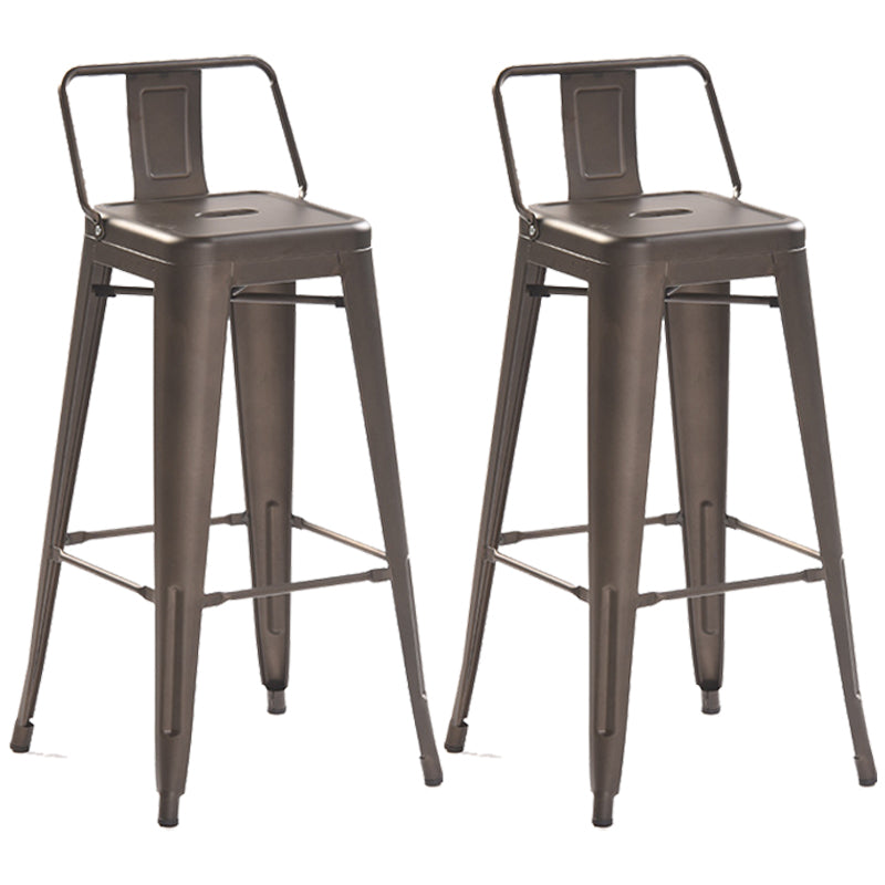 Industrial Style Metal Bar-stool Square Iron Seat Counter Stool for Kitchen Bar