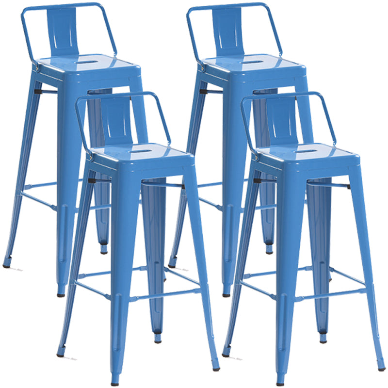 Industrial Style Metal Bar-stool Square Iron Seat Counter Stool for Kitchen Bar