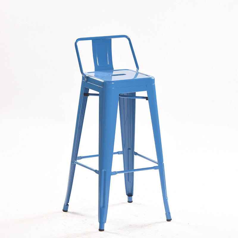 Industrial Style Metal Bar-stool Square Iron Seat Counter Stool for Kitchen Bar