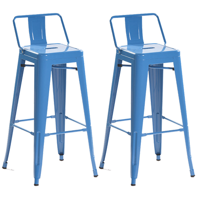 Industrial Style Metal Bar-stool Square Iron Seat Counter Stool for Kitchen Bar