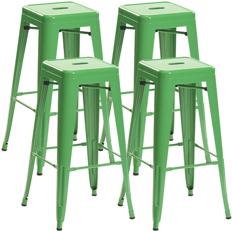 Industrial Style Metal Bar-stool Square Iron Seat Counter Stool for Kitchen Bar