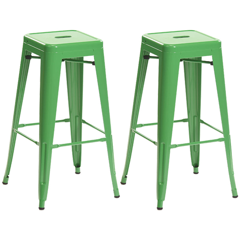 Industrial Style Metal Bar-stool Square Iron Seat Counter Stool for Kitchen Bar