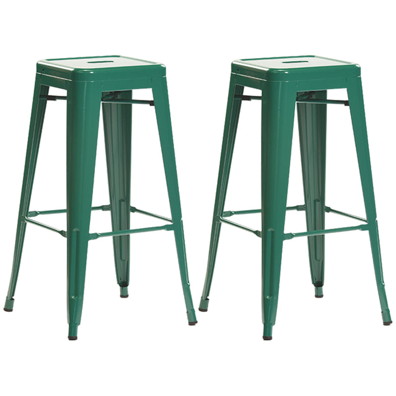Industrial Style Metal Bar-stool Square Iron Seat Counter Stool for Kitchen Bar