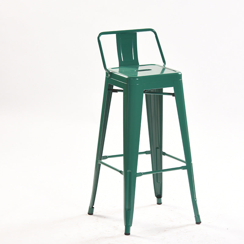 Industrial Style Metal Bar-stool Square Iron Seat Counter Stool for Kitchen Bar