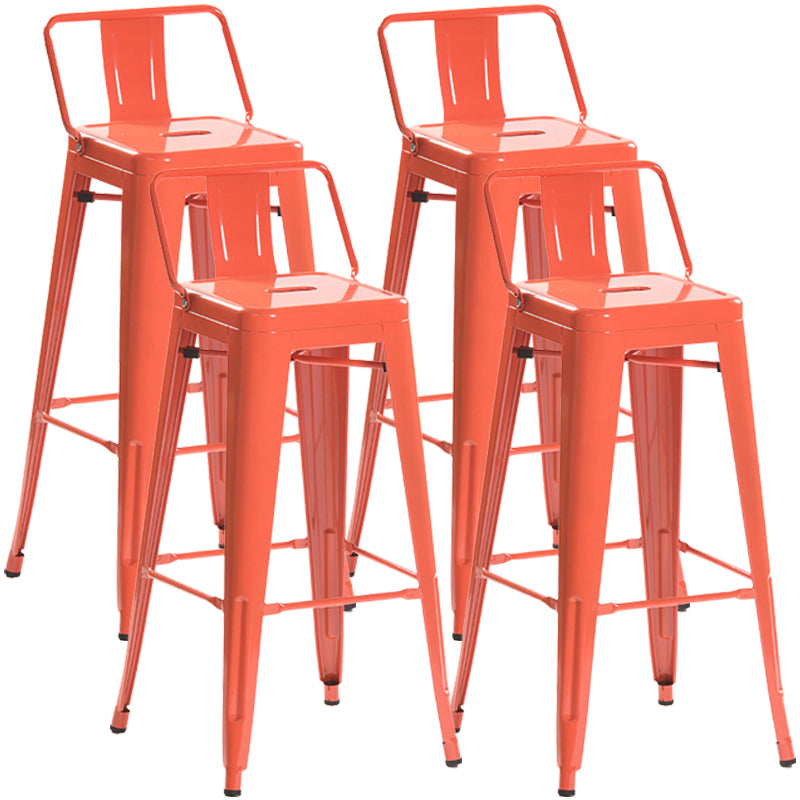 Industrial Style Metal Bar-stool Square Iron Seat Counter Stool for Kitchen Bar