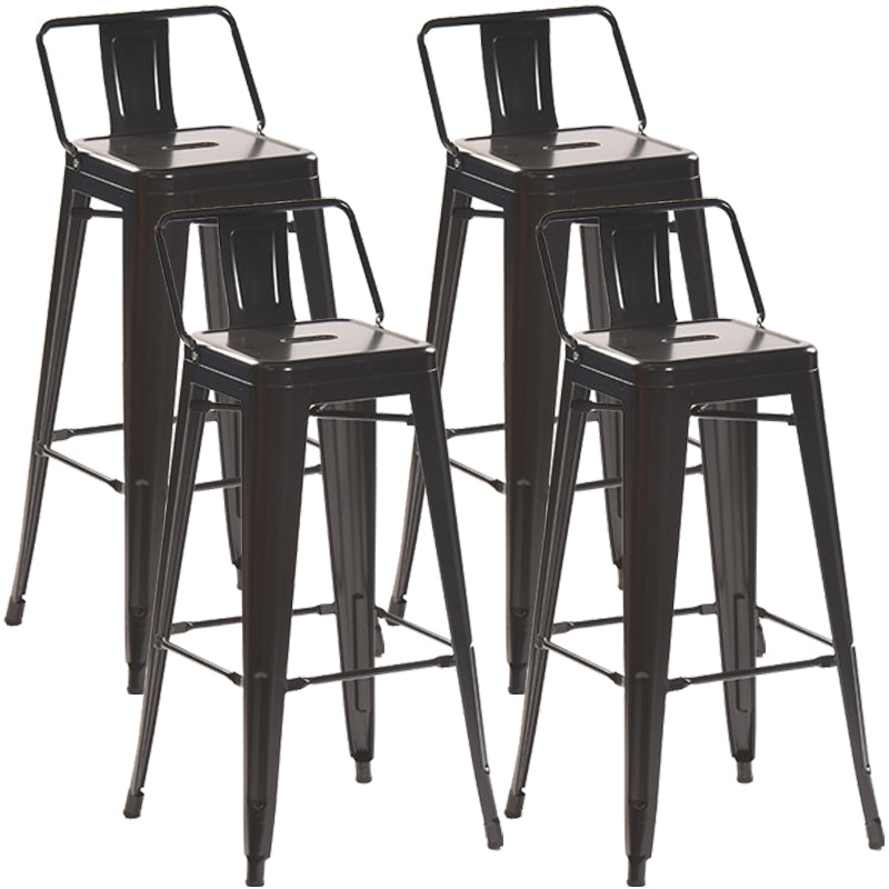 Industrial Style Metal Bar-stool Square Iron Seat Counter Stool for Kitchen Bar
