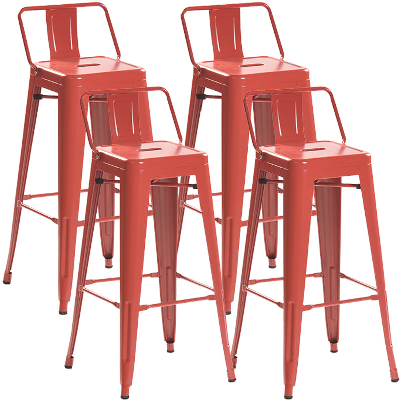 Industrial Style Metal Bar-stool Square Iron Seat Counter Stool for Kitchen Bar