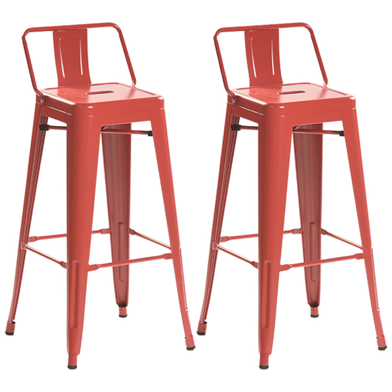 Industrial Style Metal Bar-stool Square Iron Seat Counter Stool for Kitchen Bar