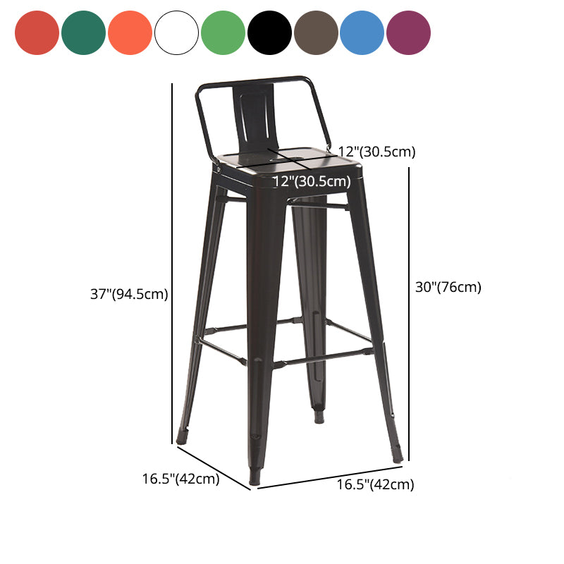 Industrial Style Metal Bar-stool Square Iron Seat Counter Stool for Kitchen Bar