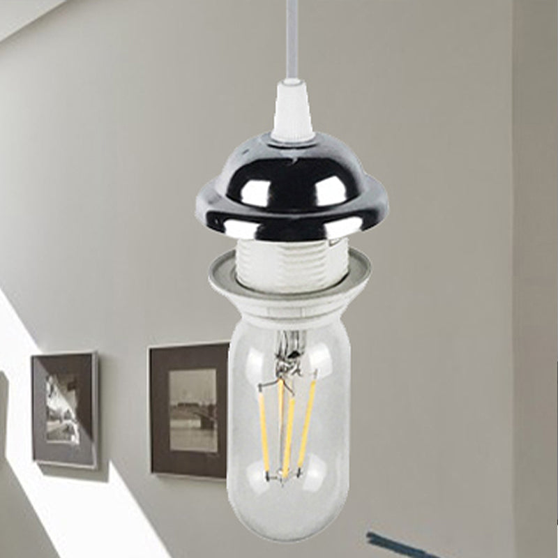 Mini ciondolo industriale illuminazione con lampadina nuda 1 lampada a sospensione regolabile altezza in metallo in bronzo/ottone