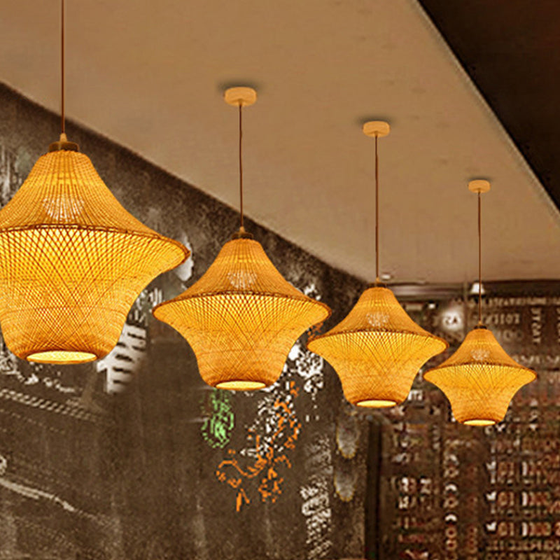 Lamping de suspension asiatique asiatique de bambou à la main