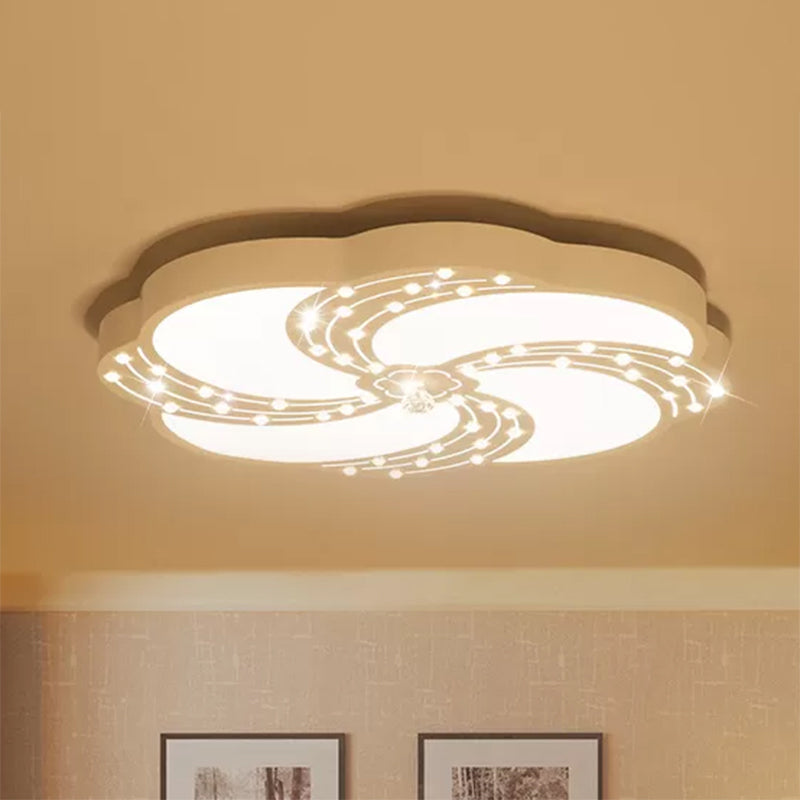 18"/19.5"/31.5" Swirl Flushmount Lights Modern White Acrylic Creative Flush Mount Light in Warm/White for Bedroom