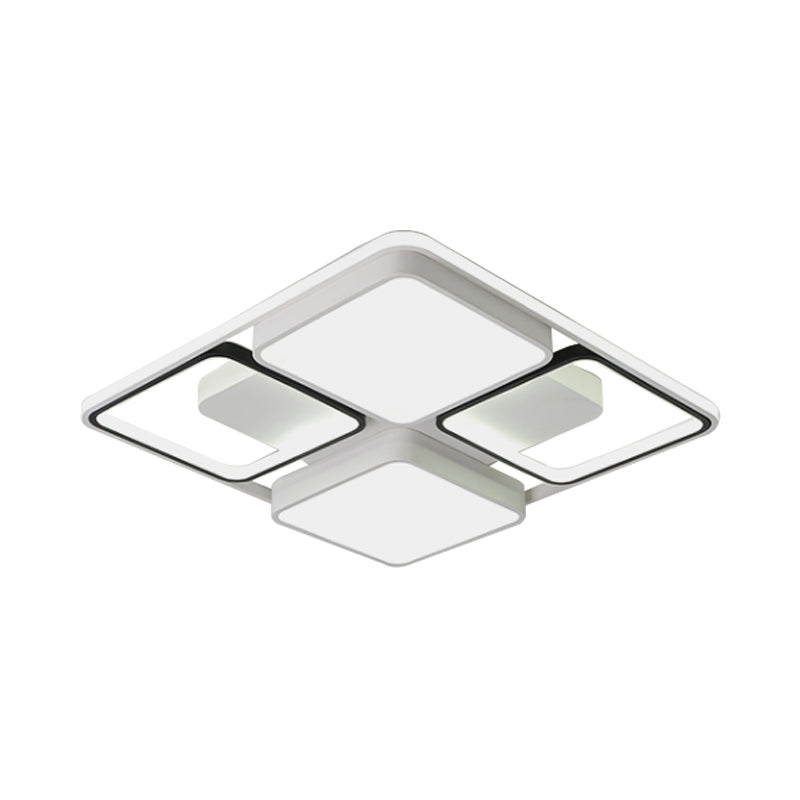 Vierkant/rechthoek flush mount plafond licht hedendaagse led flush verlichting in zwart/wit, 19,5 "/45" breed