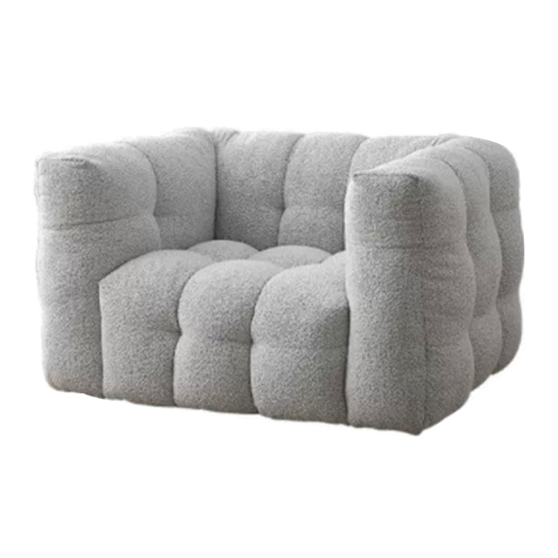 Bank met kussen terug met wol/imitatie lederen beige kussens