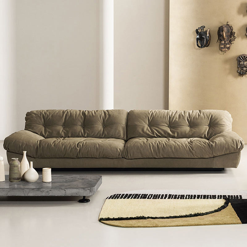Brown Contemporary Armless Chesterfield Sofa for Living Room, Apartment