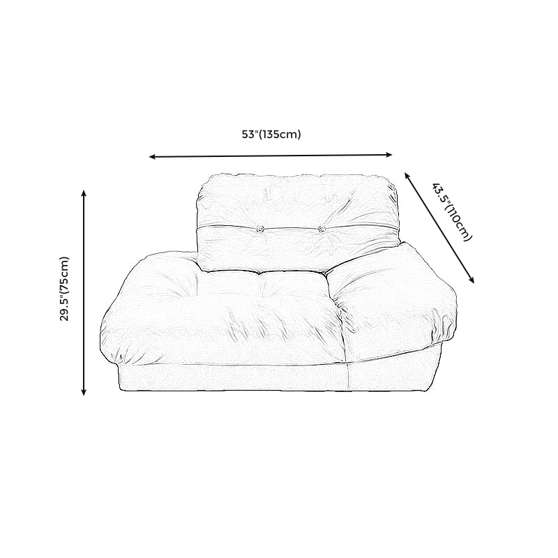 Brown Contemporary Armless Chesterfield Sofa for Living Room, Apartment