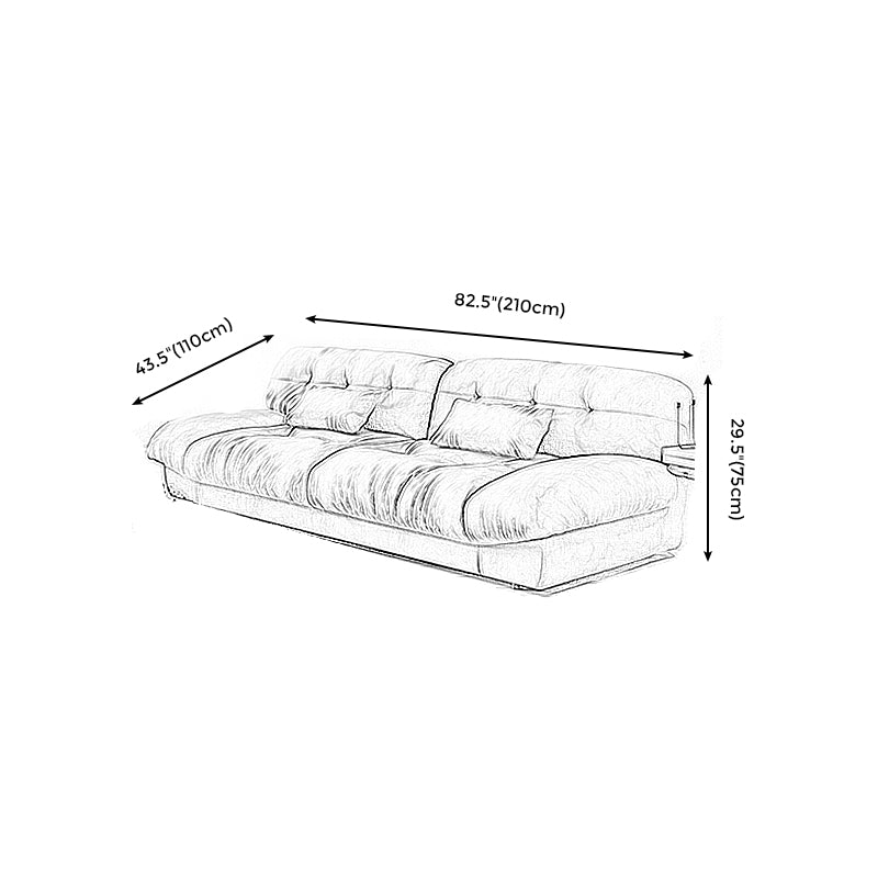 Brown Contemporary Armless Chesterfield Sofa for Living Room, Apartment