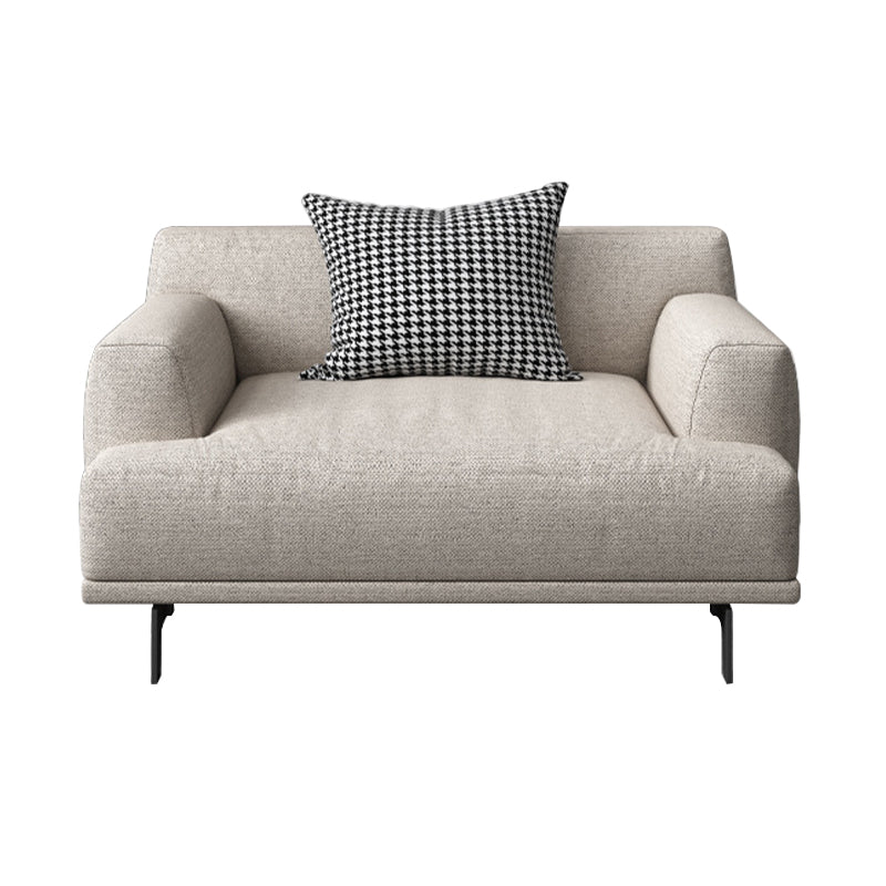 Ivory Fabric Settee Standard Charles Of London Tight Back Loveseat
