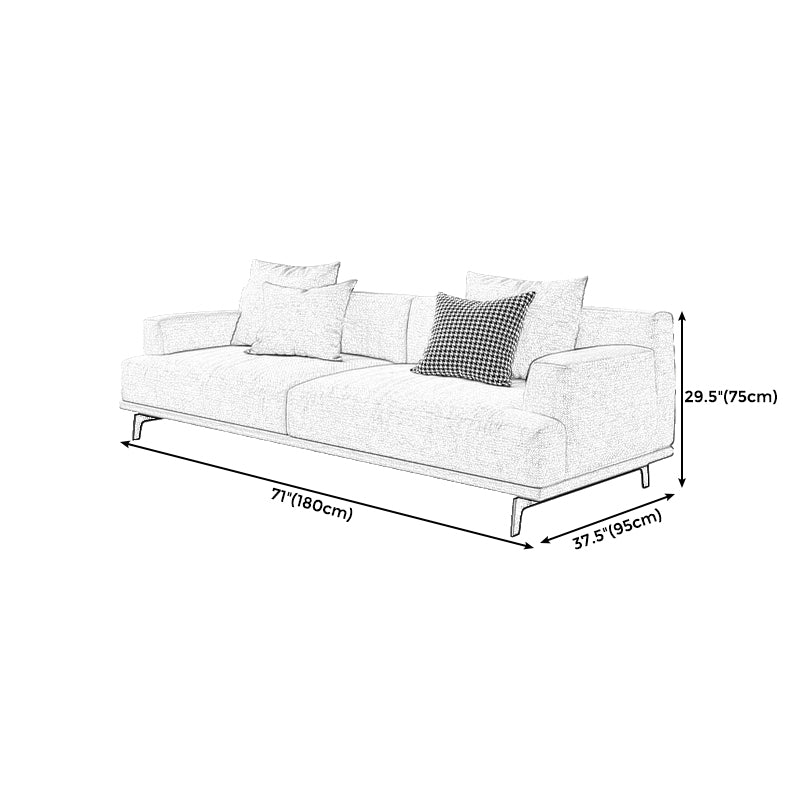 Ivory Fabric Settee Standard Charles Of London Tight Back Loveseat