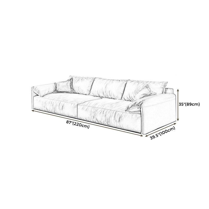 Leather Square Arm Loveseat Standard Loose Back Settee Furniture