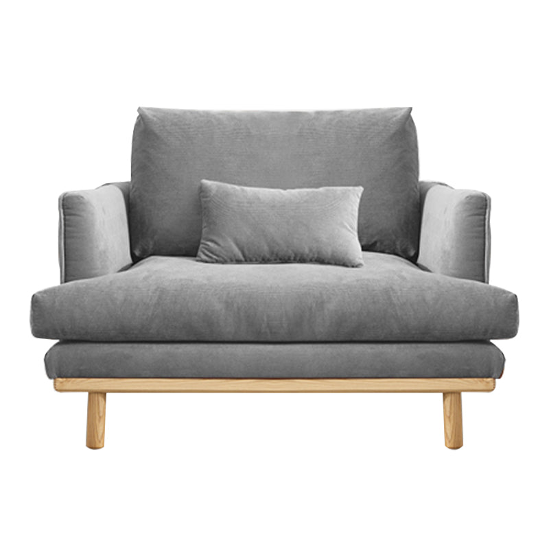 Recessed Arm Loose Back Sofa 35"W Velvet Sofa for Living Room