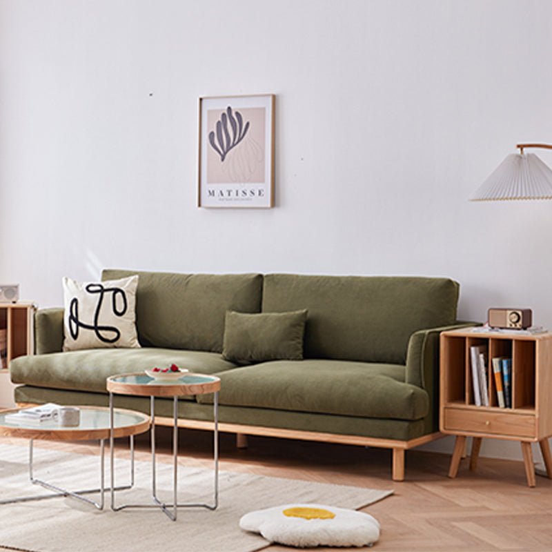 Recessed Arm Loose Back Sofa 35"W Velvet Sofa for Living Room