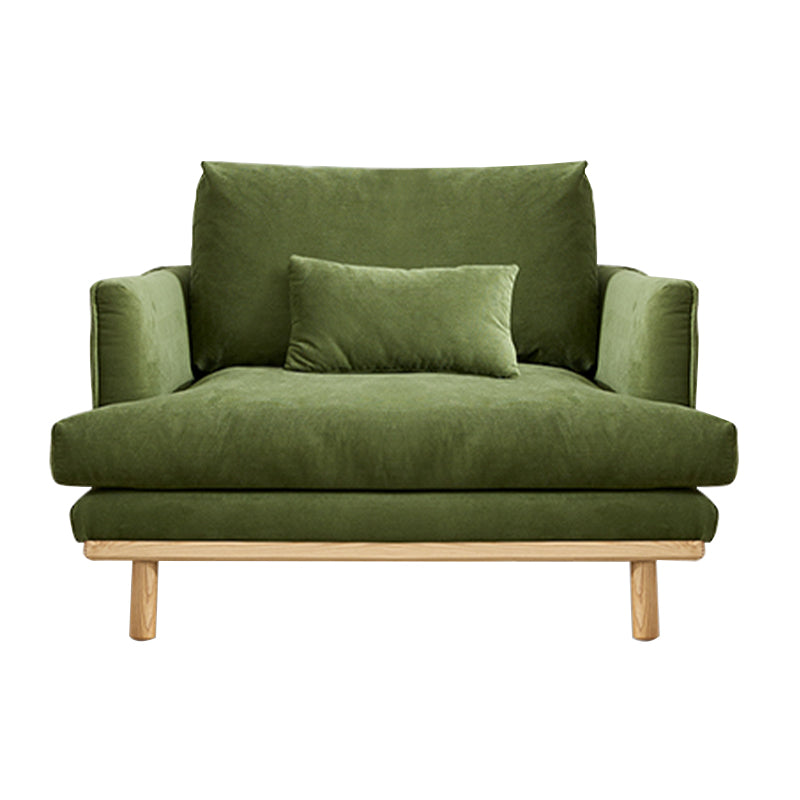 Recessed Arm Loose Back Sofa 35"W Velvet Sofa for Living Room
