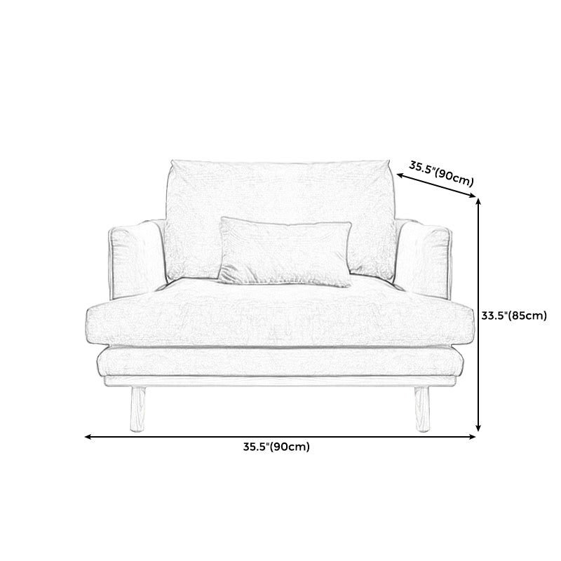 Recessed Arm Loose Back Sofa 35"W Velvet Sofa for Living Room