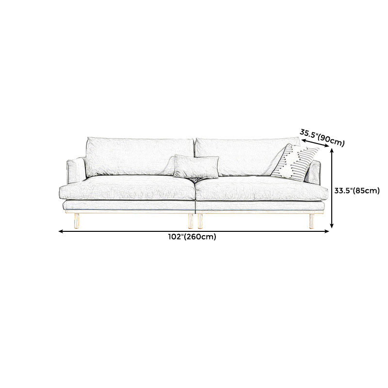 Recessed Arm Loose Back Sofa 35"W Velvet Sofa for Living Room