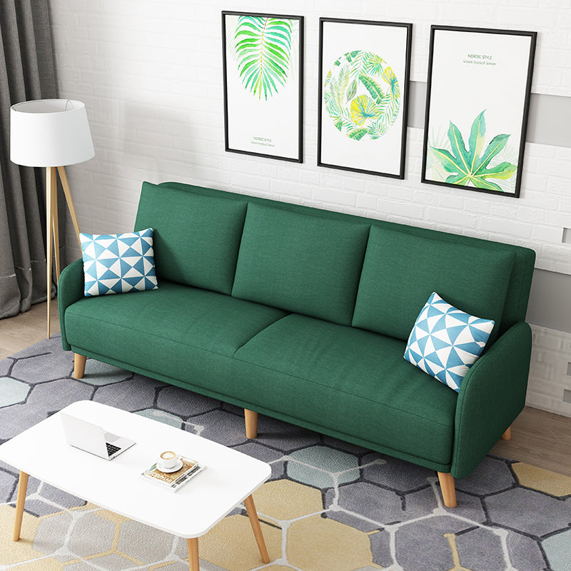 Sofa convertible à bras carré de 80 "High en cuir avec oreiller, salon