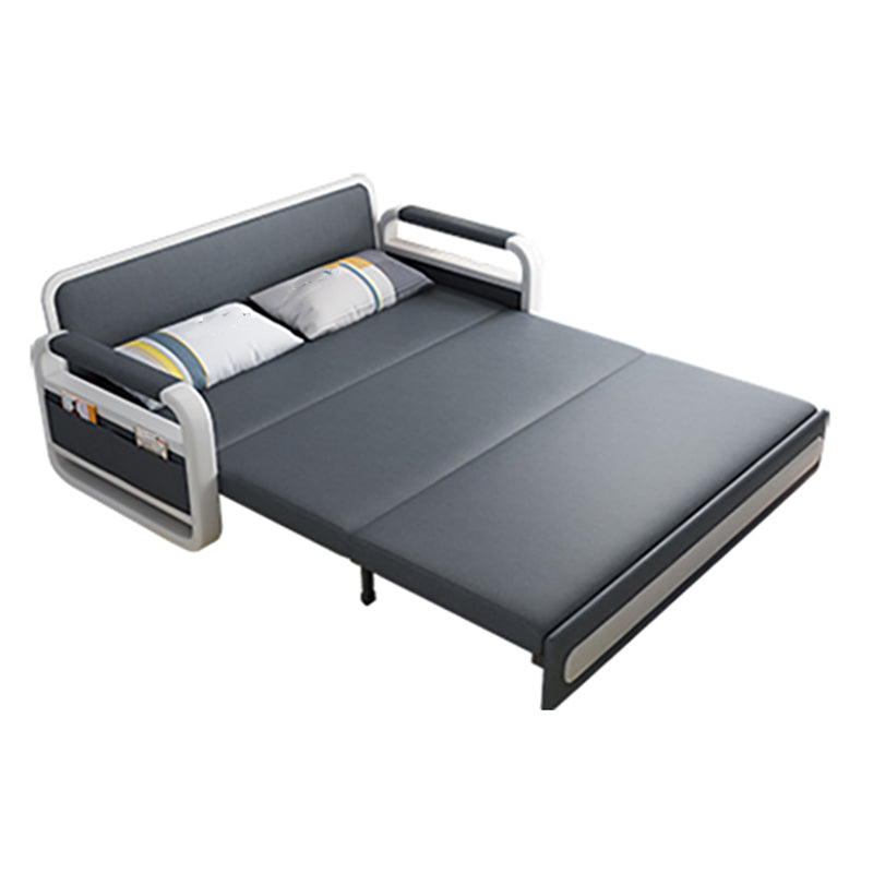 Tight Back Convertible Fabric Sofa Bed 33.46"H High Wear Resistance Square Arm Sofa Bed