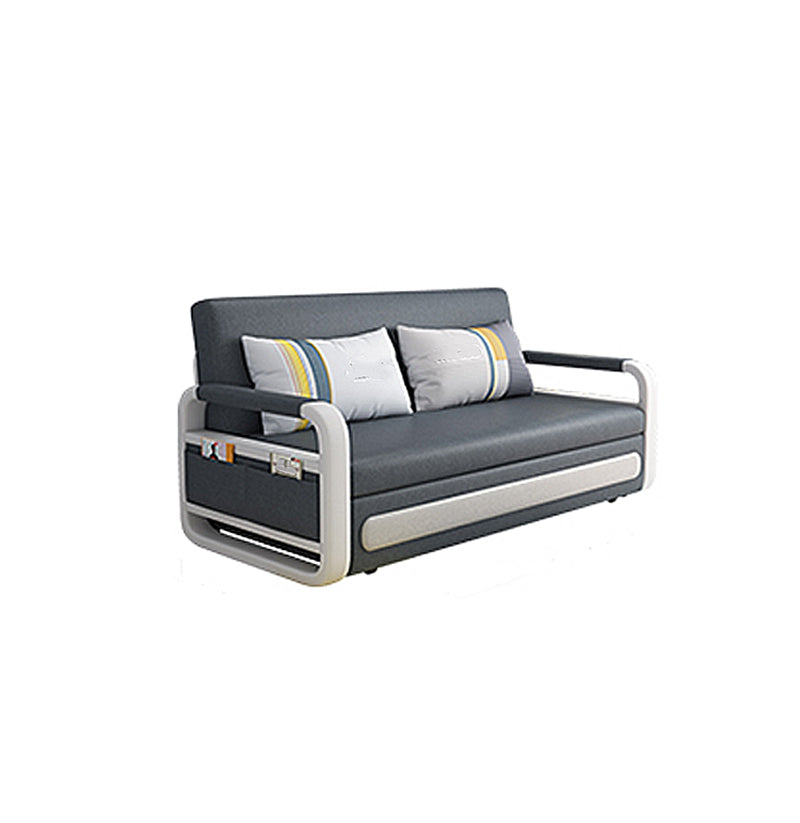 Tight Back Convertible Fabric Sofa Bed 33.46"H High Wear Resistance Square Arm Sofa Bed