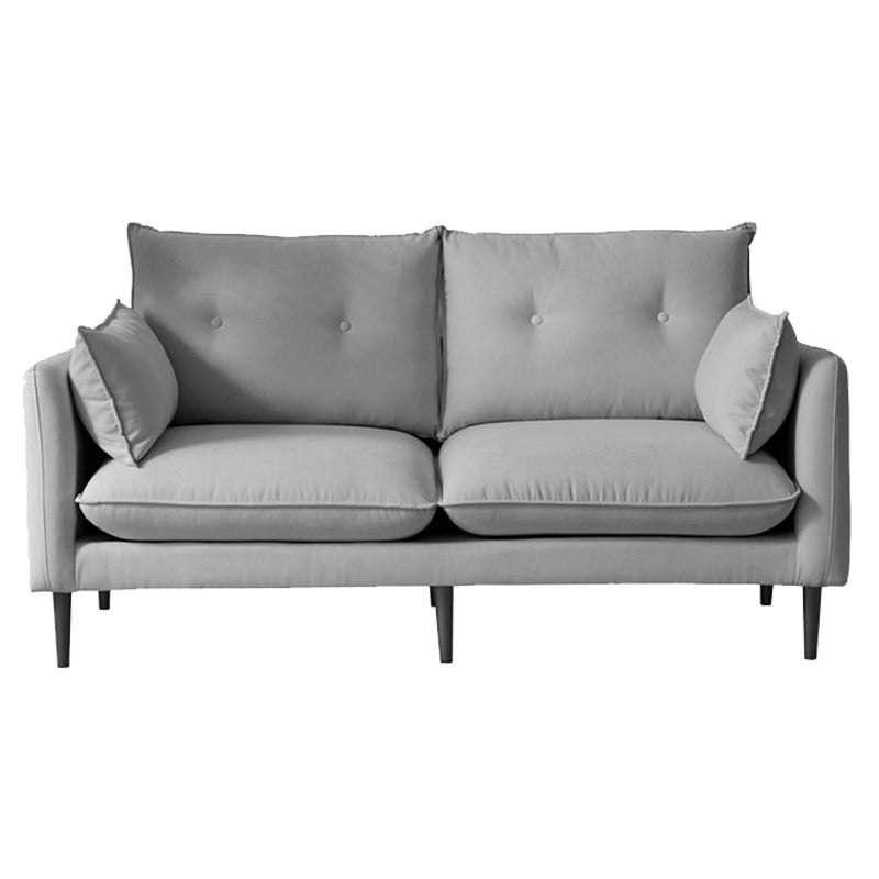 Linen Square Arm Modern Sofa with Loose Back for Living Room and Apartment