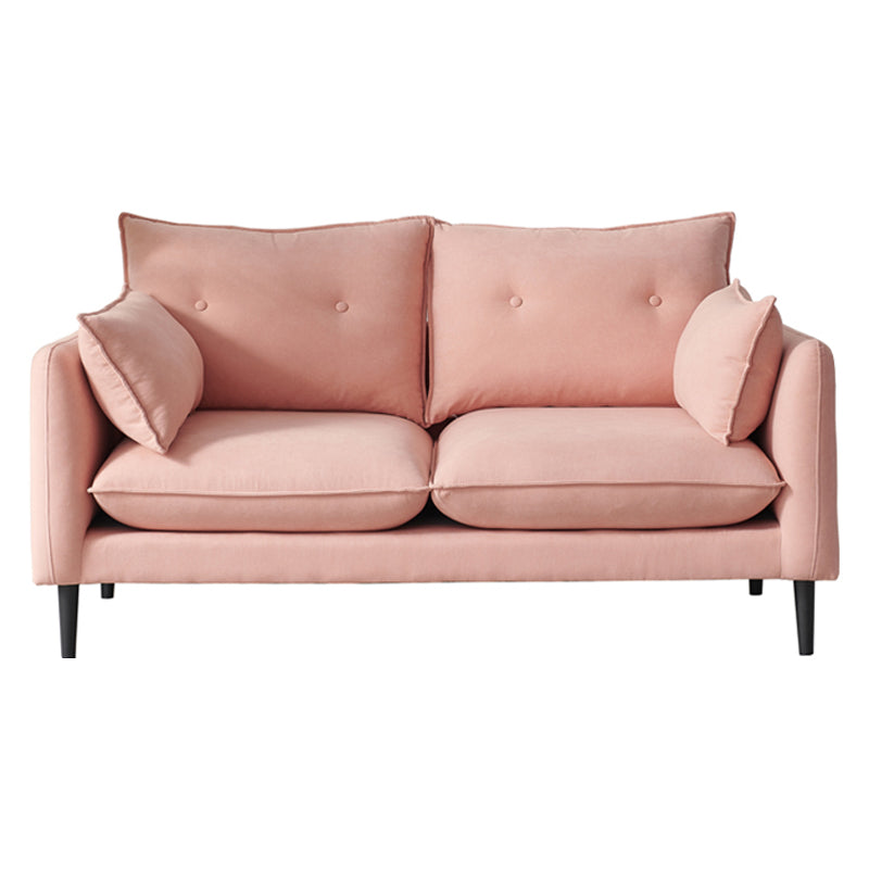 Linen Square Arm Modern Sofa with Loose Back for Living Room and Apartment