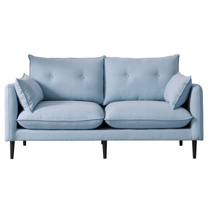 Linen Square Arm Modern Sofa with Loose Back for Living Room and Apartment
