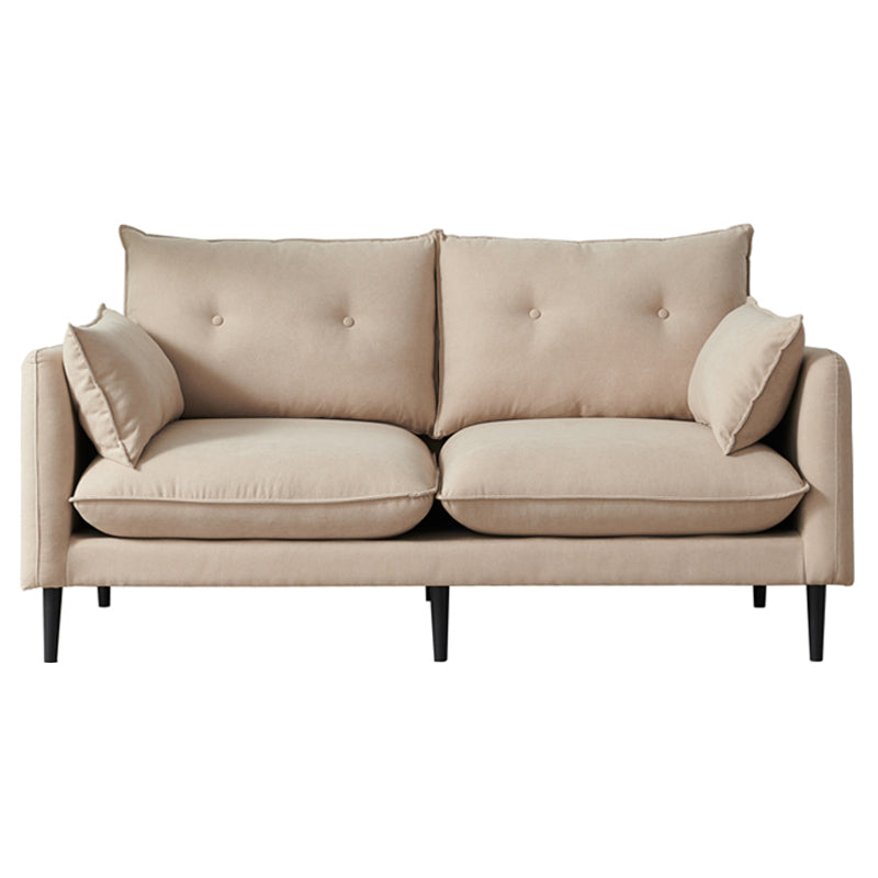 Linen Square Arm Modern Sofa with Loose Back for Living Room and Apartment