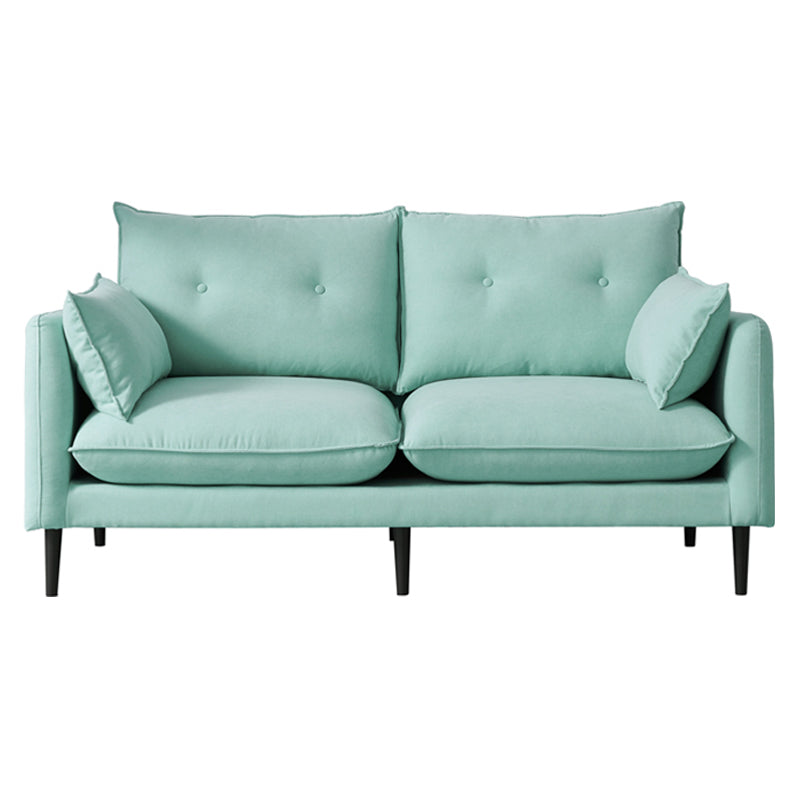 Linen Square Arm Modern Sofa with Loose Back for Living Room and Apartment