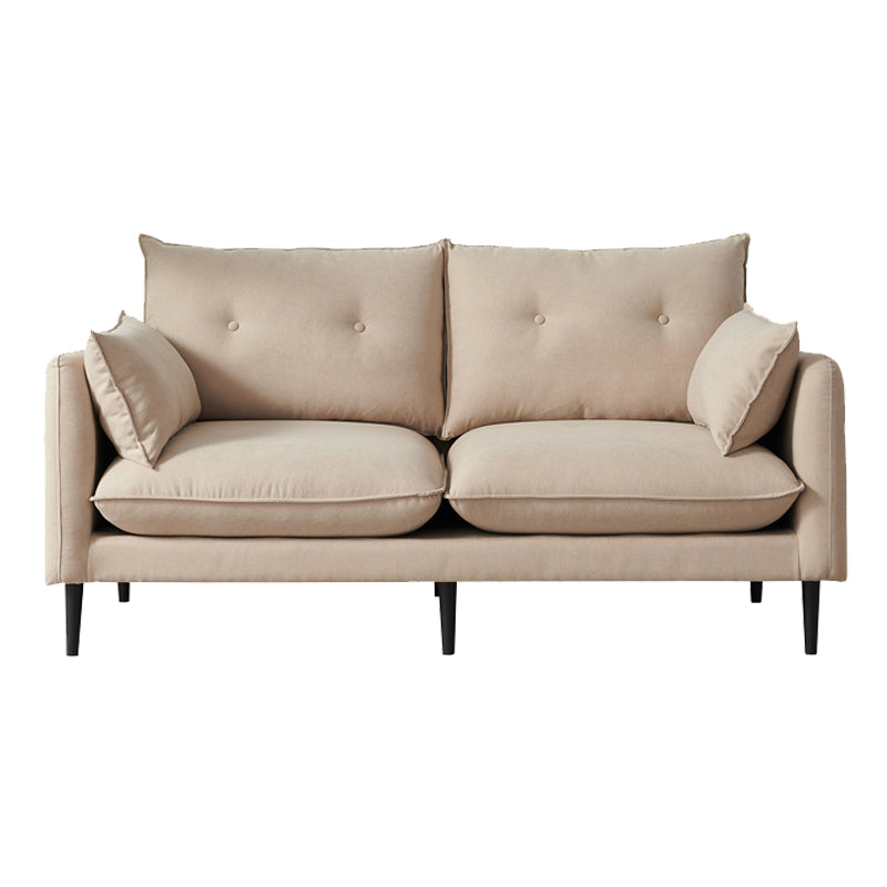 Linen Square Arm Modern Sofa with Loose Back for Living Room and Apartment