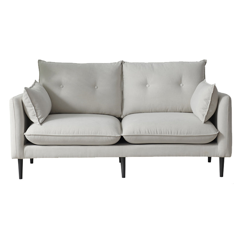 Linen Square Arm Modern Sofa with Loose Back for Living Room and Apartment